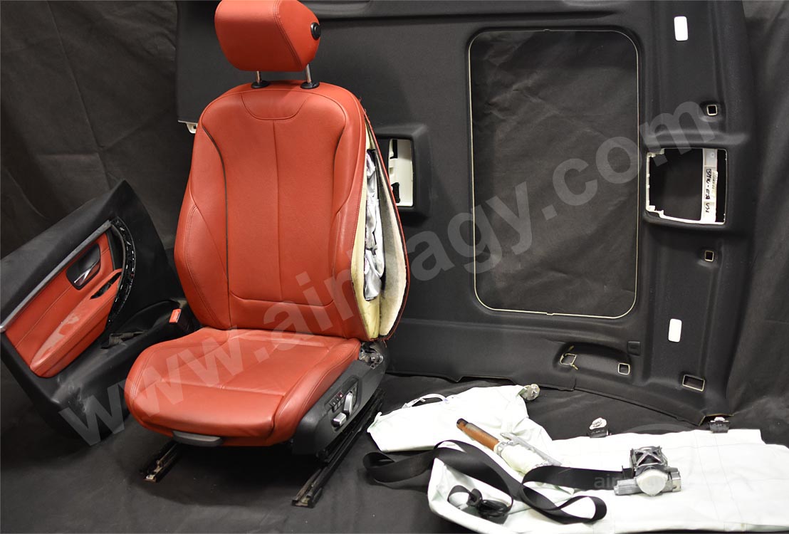 Oprava kožených sedadel a stropního airbagu, stropnice bmw f30 f31 f32